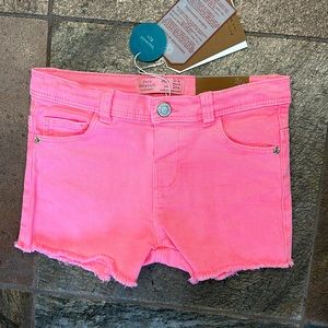 NWT Zara hot pink denim shorts size 3/4 years